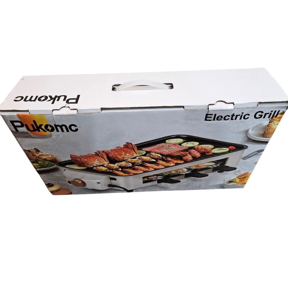 Pukomc Electric Indoor Grill Raclette Smokeless Tabletop Griddle NI